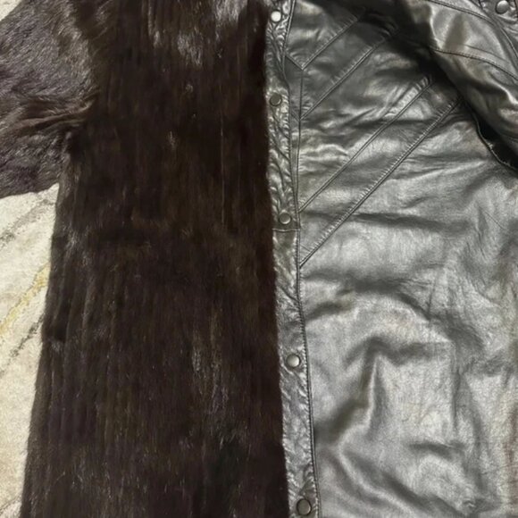 Vintage Women's Mink Fur Jacket Size M/L Elegant Dark Brown Mink Jacket - Picture 5 of 14
